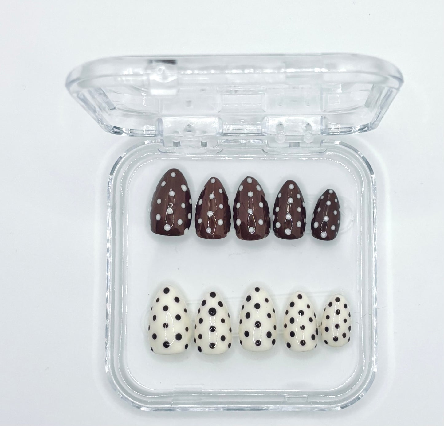 Brown and Cream Polka Dot Medium Set