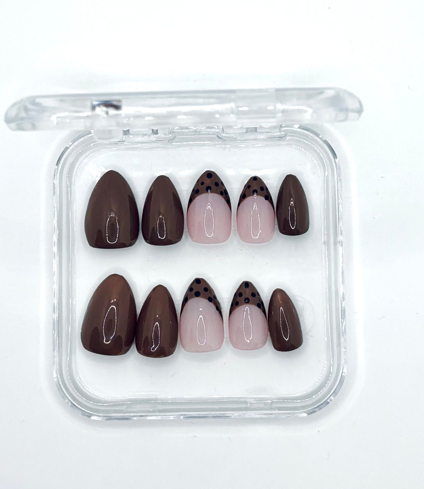 Brown and Black Polka Dot Large Set